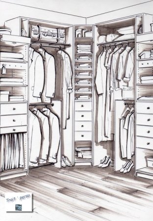 Шкаф в спальню эскиз