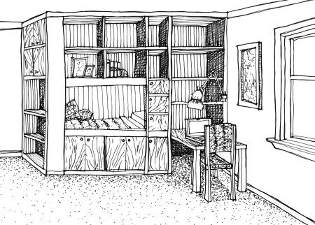 Нарисовать шкаф в комнате