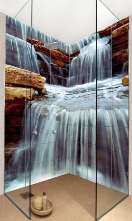 Фотоплитка для ванной водопад