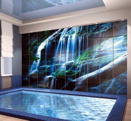 Стеклянное панно в ванную