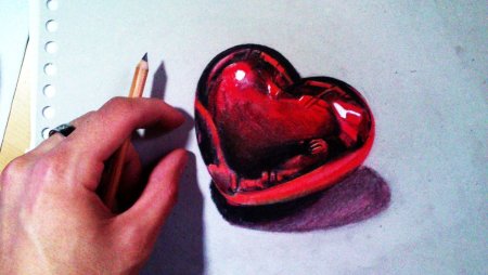 Сердце гуашью