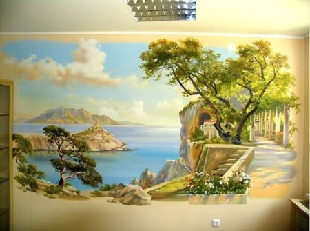 Морской пейзаж на стене