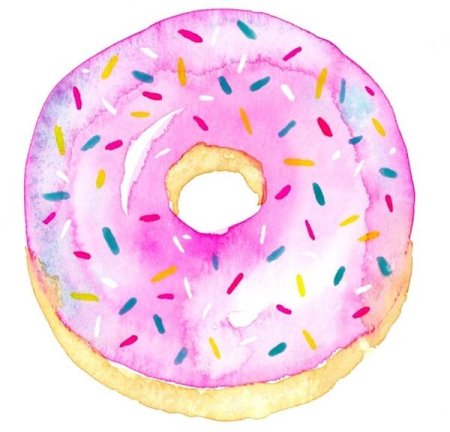 Рисуем пончики акварелью
