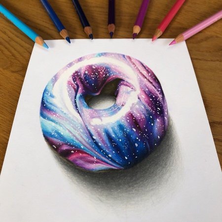 Скетчинг маркерами пончик