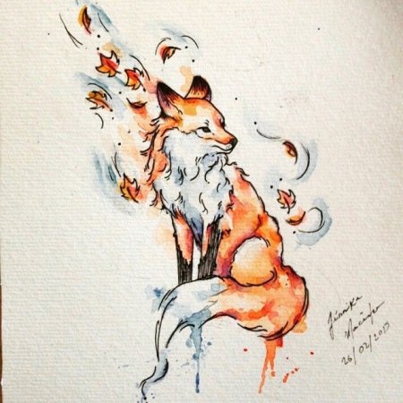 Рисунок лисы для тату