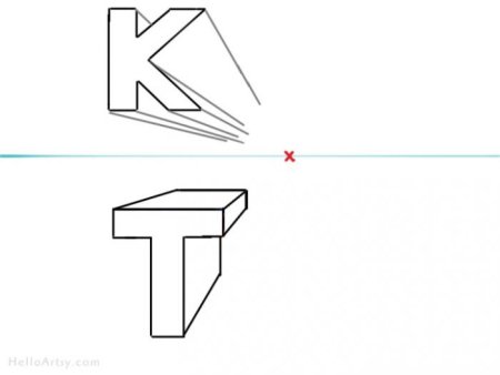 3д буквы в перспективе