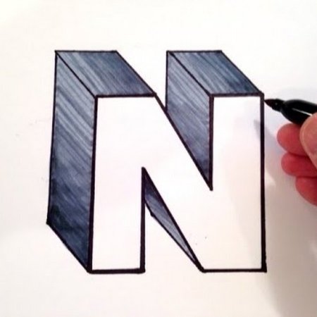 Объемная буква n