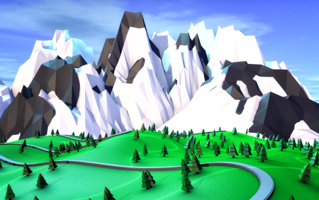 Горы в мультяшном стиле