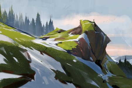 Пейзаж на графическом планшете