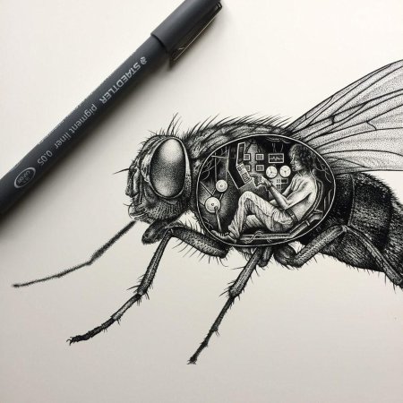 Муха рисунок