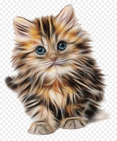 Котенок на прозрачном фоне