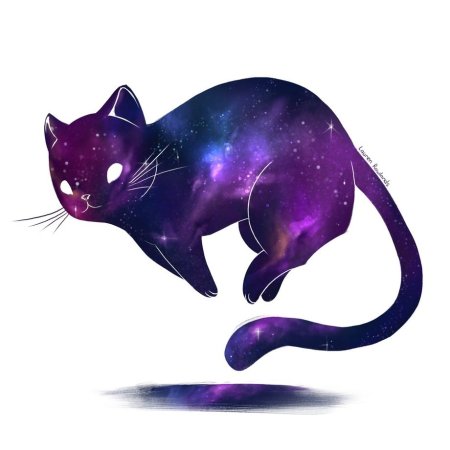 Фиолетовый котик арт