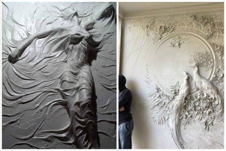 Объемные узоры на стене