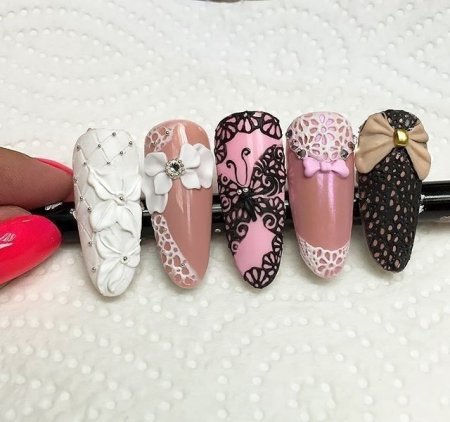 Гелевая лепка на ногтях