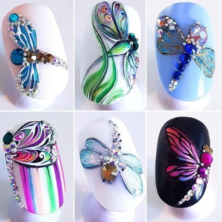 Дизайн ногтей Стрекоза