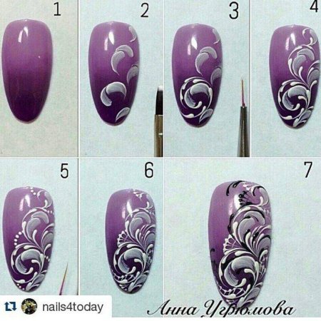 Схемы рисования на ногтях