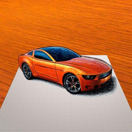 Рисование автомобиля объемная