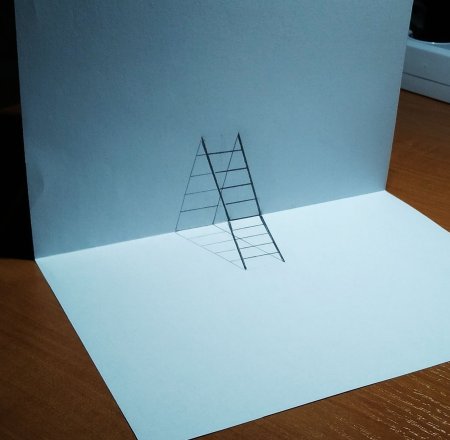 3д лестница карандашом