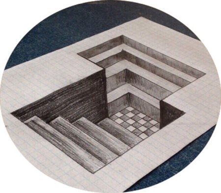 3д лестница по клеточкам