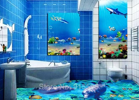 Плитка с дельфинами для ванной