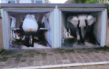 Аэрография на гаражных воротах