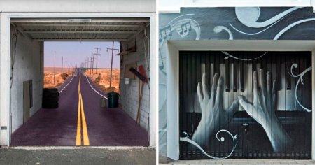 Аэрография на воротах гаража