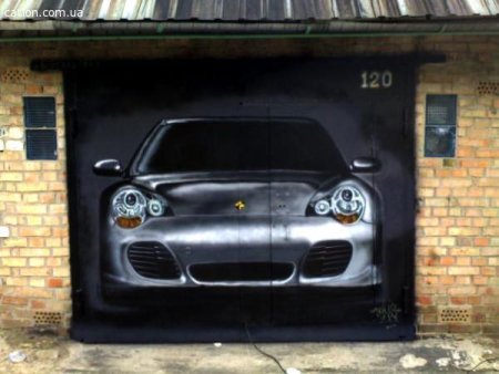 Гаражные ворота аэрография