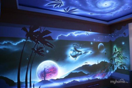 Неоновая краска для стен