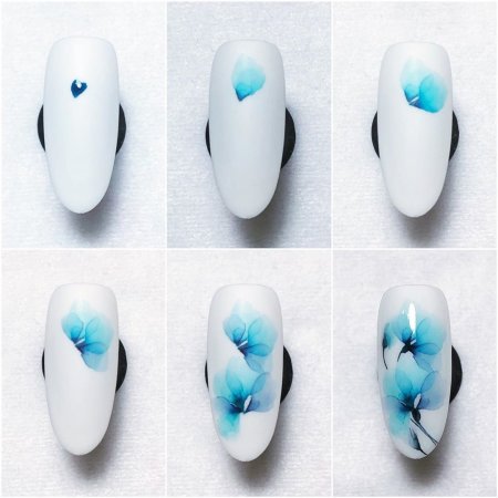 Черный рисунок на ногтях пошагово