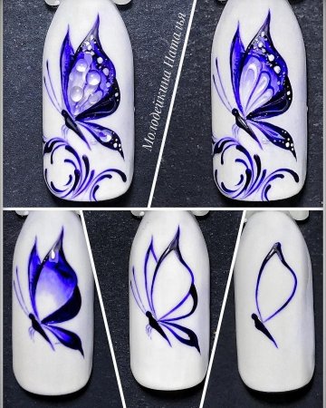 Веточка на ногтях пошагово для начинающих