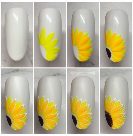 Пошаговое рисование на ногтях