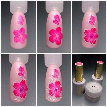 Роза на ногтях