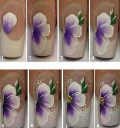 Узоры на ногтях пошагово