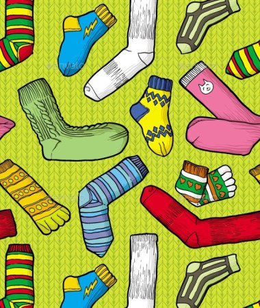 Рисование разноцветные носки