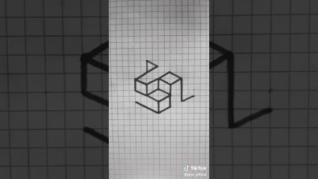 Маленькие 3д рисунки по клеточкам