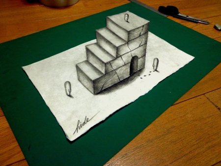 Простые оптические иллюзии на бумаге