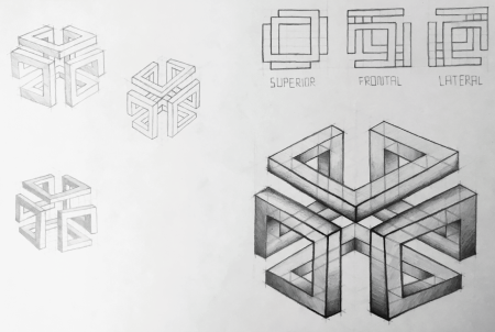 Чертёжный кубики рисунок