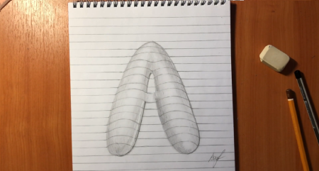 3д буквы карандашом