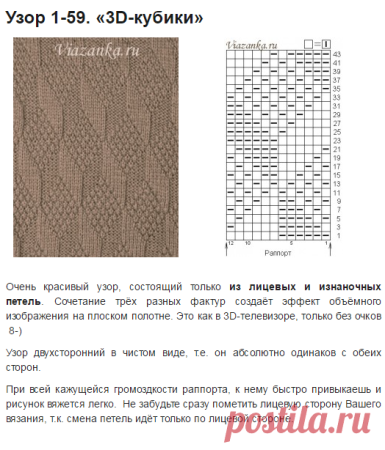 Вязки спицами схемы из лицевых и изнаночных