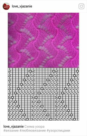 Ажур зигзаг спицами