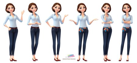 Женщина в полный рост в разных