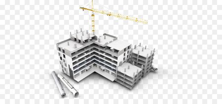 Строящиеся здание на прозрачном фоне