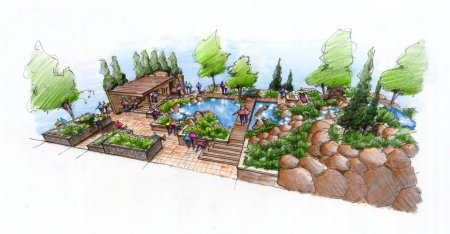 Макет ландшафтного дизайна рисунок