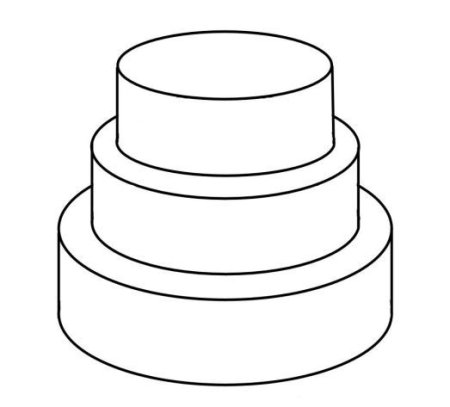 Эскиз трехъярусного торта