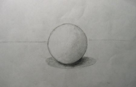 Рисование объемного шара