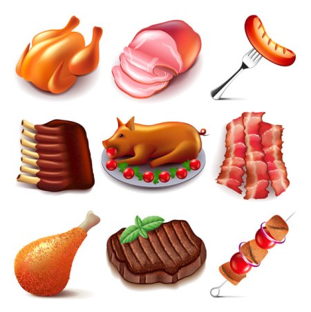 Мясные полуфабрикаты вектор