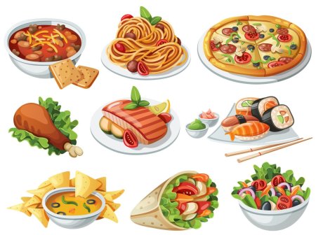 Нарисованные блюда для меню