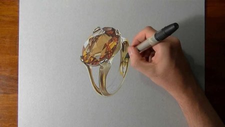 Кольцо рисунок акварелью