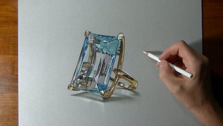 Кольцо цветным карандашом