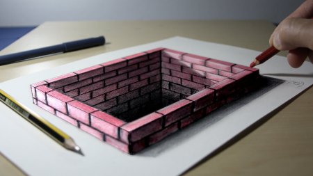 Рисование кирпичиков 3 д